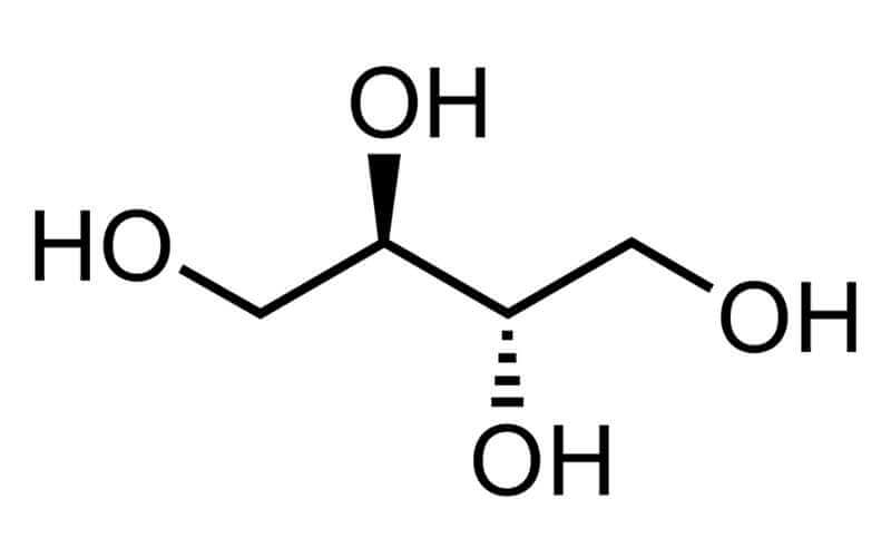 formula chimica della molecola di eritritolo